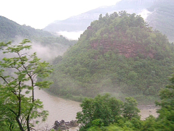 Iskar's river defile, bulgaria, river, fog, mountain HD wallpaper