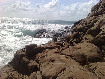 Calafuria, sea, waves, cliffs, italy, nature HD wallpaper