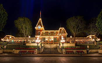 Disneyland Xmas, decoration, california, lights, anaheim, house HD wallpaper