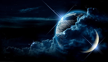 Universe, Shine, Stars, Clouds, Light, Planet HD wallpaper