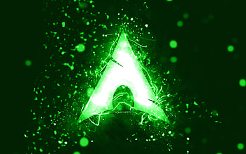 Manjaro green logo, , green neon lights, Linux, creative, green abstract background, Manjaro logo, OS, Manjaro HD wallpaper