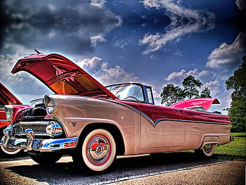 Shiny Pink Classic, chrome, pink, car, wheels HD wallpaper