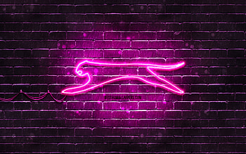 Slazenger purple logo, , purple brickwall, Slazenger logo, brands, Slazenger neon logo, Slazenger HD wallpaper