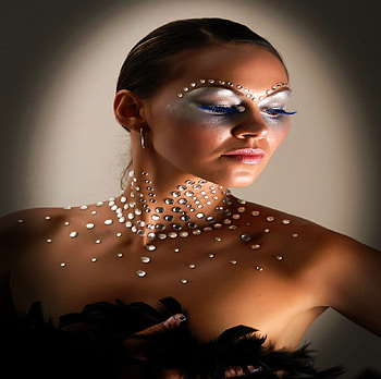 BEUTY WITH STONES.., art, face, decor, swarovsky, woman, beauty HD wallpaper