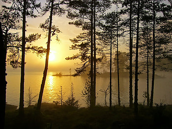 At Valaam Island, russia, ladoga, valaam, lake, sunset HD wallpaper