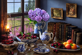 Beautiful scenery, Pots, , Fruits HD wallpaper