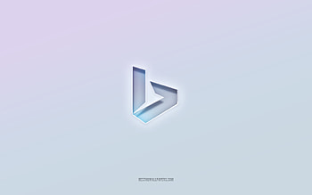 Bing logo, cut out 3d text, white background, Bing 3d logo, Bing emblem, Bing, embossed logo, Bing 3d emblem HD wallpaper