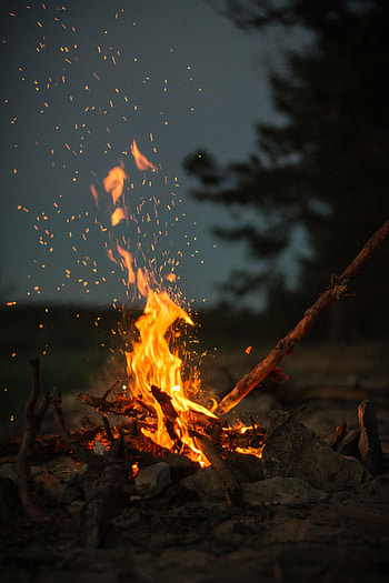 Stones, Fire, Bonfire, Miscellanea, Miscellaneous, Camping, Campsite, Sticks, Stick HD phone wallpaper