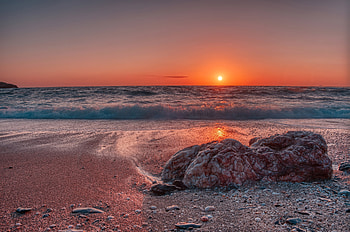 Sea Beach Sunset , sea, beach, sunset HD wallpaper