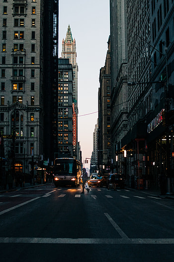 Cities, City, Building, Movement, Traffic, Street, Crosswalk, Pedestrian Crossing HD phone wallpaper