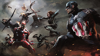 Captain Vs Iron Man Team Artwork, captain-america, iron-man, artwork, superheroes, digital-art, black-widow, black-panther HD wallpaper