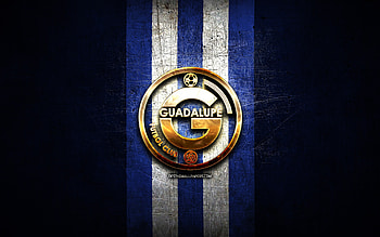 Herediano FC, golden logo, Liga FPD, blue metal background, football, Costa Rican football club, Herediano FC logo, soccer, Costa Rica Primera Division, FC Herediano HD wallpaper