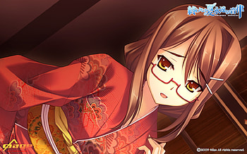 Original, brown eyes, kimono, glasses, brown hair, flowers, long hair HD wallpaper
