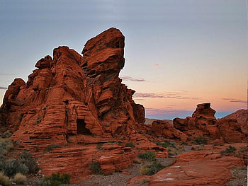 Dark Red Rock after Sunset, sky, ground, rock, red HD wallpaper