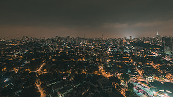 Cities, Building, View From Above, Horizon, Night City, City Lights, Panorama HD wallpaper
