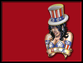 Auntie Sam, top hat, aunt sam, patriotic, america, punk usa HD wallpaper