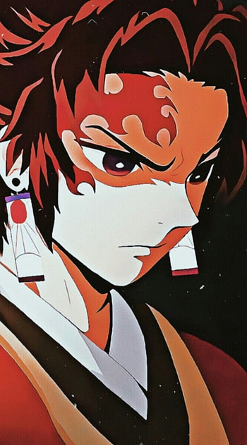 Demon slayer, head, hair, scar, anime HD phone wallpaper