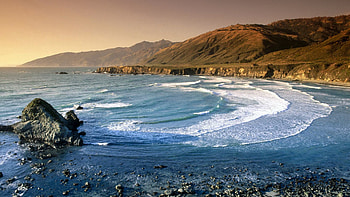 Nature, Stones, Mountains, Waves, Rocks, Coast HD wallpaper