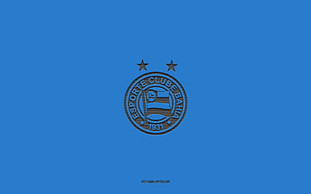 EC Bahia, blue background, Brazilian football team, EC Bahia emblem, Serie A, Bahia, Brazil, football, EC Bahia logo HD wallpaper