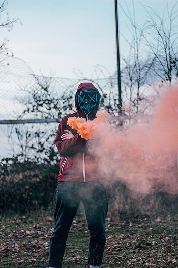 Smoke, Miscellanea, Miscellaneous, Mask, Human, Person HD phone wallpaper