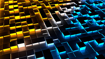 Yellow White Blue Lights 3D Blender Abstraction Abstract HD wallpaper
