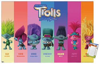 Trolls Band Together Characters, movie, Trolls Band Together HD wallpaper
