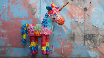 Colorful Piñata, Piñata, unicorn, colorful HD wallpaper