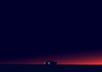 Art, Vector, Horizon, Dark, Car HD wallpaper