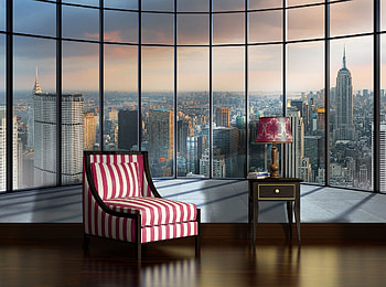 Skyline Mural, Wall mural , New York penthouse, Homewallmurals HD wallpaper