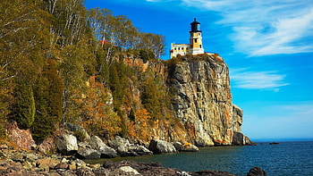 Split Rock Lighthouse, Lake Superior, Windows 10 HD wallpaper