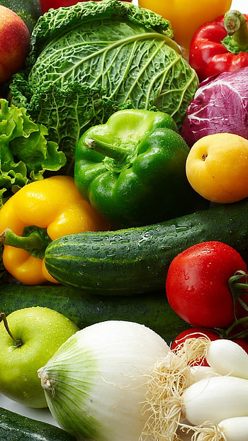 Food and vegetables, Culinary art, Fresh produce, Appetizing visuals HD phone wallpaper