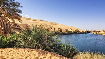 Libya Travels, Umm El Ma oasis, Fezzan region, Sahara desert beauty HD wallpaper