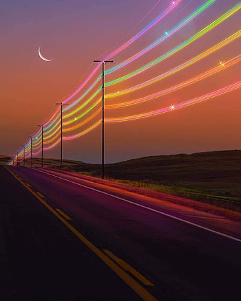 Awesome road, atmosphere, sky HD phone wallpaper