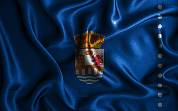 Ourense flag, , silk wavy flags, spanish provinces, Day of Ourense, fabric flags, Flag of Ourense, 3D art, Ourense, Europe, Provinces of Spain, Ourense 3D flag, Spain HD wallpaper