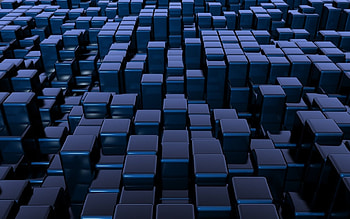 Cubic2Blue, sqaure, cg, cubic, cube, geometry, abtract, dark HD wallpaper