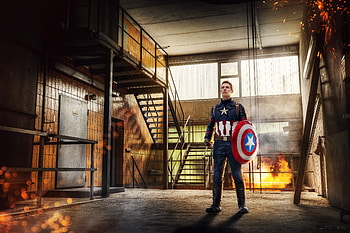 Captain America Cosplay , captain-america, cosplay, artist, digital-art, deviantart HD wallpaper