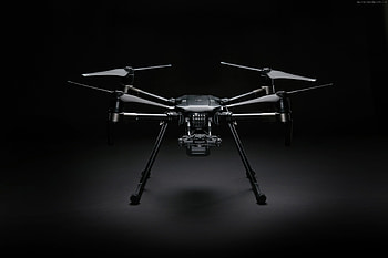 Black quadcopter drone, Sky-high view, Breathtaking ry, High-definition HD wallpaper