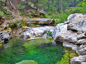 etna creek, river, creek, green, water, rocks HD wallpaper