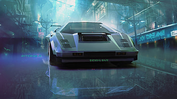 Lamborghini Countach Retro Ride , lamborghini-countach, lamborghini, cars, artist, artwork, digital-art, artstation HD wallpaper