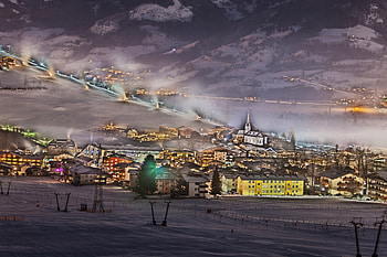 City, winter, night, lights, landscape HD wallpaper