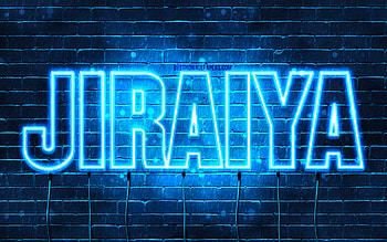 Happy Birtay Jiraiya, , blue neon lights, Jiraiya name, creative, Jiraiya Happy Birtay, Jiraiya Birtay, popular japanese male names, with Jiraiya name, Jiraiya HD wallpaper