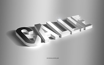 Callie, silver 3d art, gray background, with names, Callie name, Callie greeting card, 3d art, with Callie name HD wallpaper