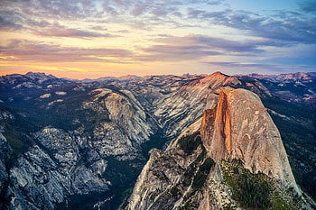 Sunset, rocks, mountains, Yosemite, peaks HD wallpaper