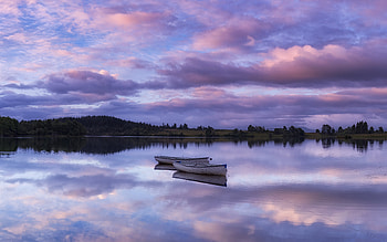 Nature, Dawn, Boats, Horizon, Lake, Sunrise, Rise, Scotland, Loch Lomond, Trossakhs, Trossahs HD wallpaper
