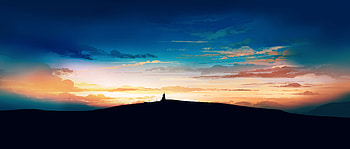 Clouds Sky Dawn Dask, artist, artwork, digital-art, pixiv HD wallpaper