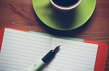 Feather, Miscellanea, Miscellaneous, Cup, Plate, Notepad, Notebook, Pen HD wallpaper