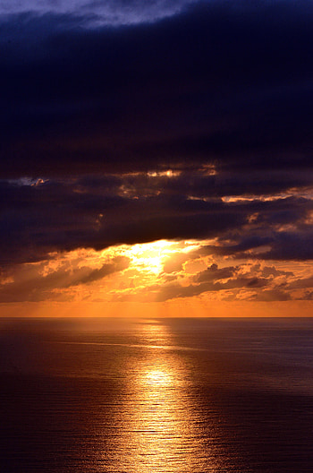 Nature, Sunset, Clouds, Horizon, Ocean, Brazil, Santa Catarina HD phone wallpaper