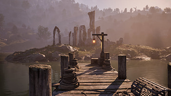 Oblivion : Mystical Dock at Dawn from The Elder Scrolls IV, video game, The Elder Scrolls IV: Oblivion, dock HD wallpaper