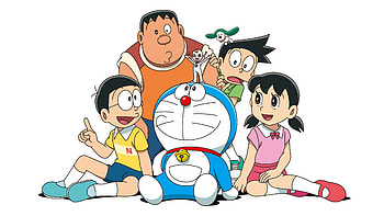 Takeshi "Gian" Goda and Suneo Honekawa, Anime, Doraemon, Nobita Nobi, Shizuka Minamoto HD wallpaper