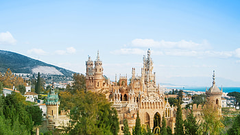 Colomares Castle in Benalmádena, Malaga, Andalusia, Spain, man made, castle HD wallpaper